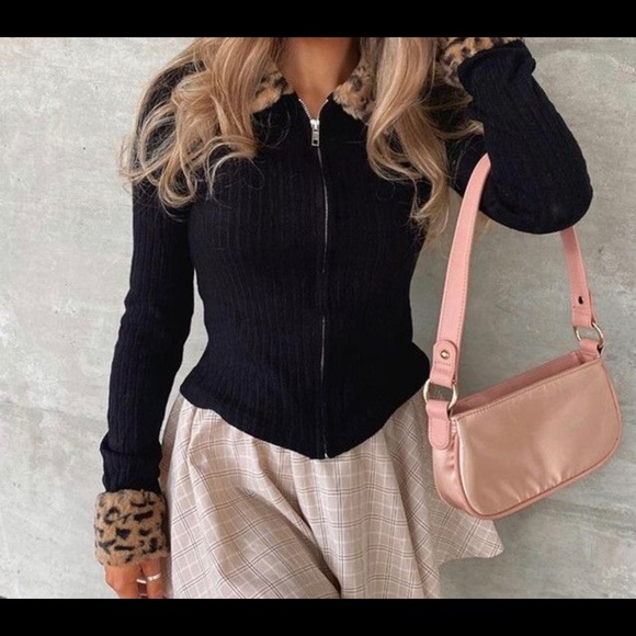 Faux Fur Leopard Print Cardigan - Picture 5 of 6